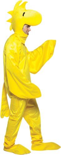 a man in a yellow dinosaur costume