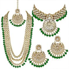 This set consists of Choker Necklace and Long Necklace , 1 Pair Of Earrings , Maang Tikka . Perfect accessory for every jewelry box. Product Features: Color: Green Material: Alloy Occasion: Wedding Product Weight: 50 grams Product Dimensions: 3 cm Height x 4 cm Breadth x 6 cm Length Tika Jewelry, Long Choker Necklace, White Choker Necklace, Wedding Choker Necklace, White Choker, Bridal Choker, Maang Tikka, Choker Necklace Set, Fashion Jewelry Sets