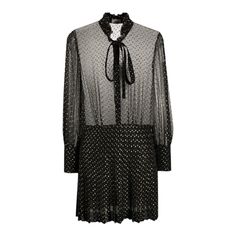 Saint Laurent Semi-Sheer Pleated Dress Black/Gold-Tone Silk Metallic Threading Pleat Detailing Semi-Sheer Construction Bow Detailing High Neck Front Button Fastening Long Sleeves Silk 96%, Metallic Fibre 4% Brand Style Id: 6324556a56 Id Stl4112410ca623 Saint Laurent Dress, Brand Style, Threading, Pleated Dress, Timeless Beauty, Timeless Pieces, Dress Black, Bell Sleeve Top, Fashion Branding