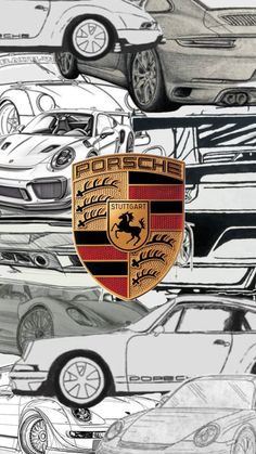 a bunch of cars are shown in this drawing