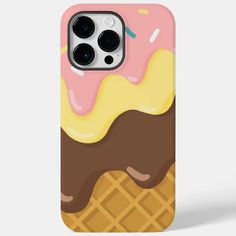 an iphone case with ice cream and donuts on it