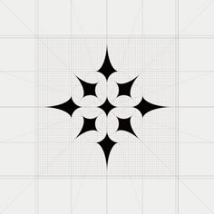 a black and white geometric design on a gray background