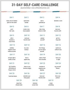 31 Day Mindfulness Challenge, 31 Day Self Love Challenge, 31 Days Of Self Love Challenge, 31 Day Self Care Challenge, August Challenge Self Care, 31 Days Of Self Care, 31 Day Glow Up Challenge, Mom Glow Up Challenge, Self Growth Month