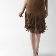 Cute Brown Skirt From Rue 21, Brand New, No Damages, The First Photo Is A Slightly Different Skirt, This Comes From A Smoke Free And Pet Free Home Brown Mini Pencil Skirt For Spring, Beige Fringe Skirt, Brown Fringe Mini Skirt, Brown Skirt, Brown Skirts, Rue 21, Rue21, Women Skirts Midi, First Photo