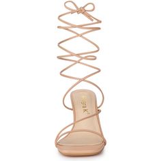 Elegant lines, exclusive to women. A lace-up strappy design with a block high heel, in a sandal style. A stylish look with stable support, suitable for various occasions, effortlessly becoming the center of attention. These high heels sandals are made using faux leather with one strap to a strappy design and a complimenting block heel. Easy to pair with jeans or a skirt for a casual look. Open Toe design gives your feet a breezy feeling. The lace-up decor makes this sandal more delicate. Strappy Lace-up Sandals With Wrapped Heel, High Heel Synthetic Lace-up Sandals With Padded Heel, Synthetic High Heel Lace-up Sandals With Wrapped Heel, Trendy Strappy Lace-up Sandals With Heel Strap, Synthetic High Heel Lace-up Sandals With Padded Heel, Synthetic Lace-up Sandals With Wrapped Block Heel, Formal Strappy Lace-up Sandals With Wrapped Heel, Adjustable Strappy Heels, Chic Strappy Synthetic Lace-up Sandals