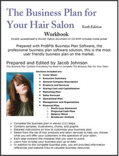 the business plan for your hair salon workbook, with instructions to help you get started