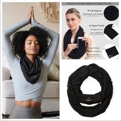 Nwt Beyond Yoga Infiniti Scarf With Secret Pocket For Key, Cellphone, Jewelry, Etc. Color: Black. So Soft! Infinity Wrap, Pocket Scarves, Knit Infinity Scarf, Circle Scarf, Yoga Accessories, Beyond Yoga, Lightweight Scarf, Hidden Pocket, Neck Wrap