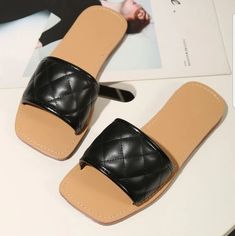 Shein Black Sandals, Brand New! Adjustable Black Slippers For Spring, Black Open Toe Slippers For Spring, Trendy Black Closed Toe Slippers, Adjustable Black Flat Slippers, Black Adjustable Flat Slippers, Trendy Black Non-slip Sandals, Black Non-slip Open Toe Sandals, Non-slip Open Toe Black Sandals, Trendy Black Slide Slippers