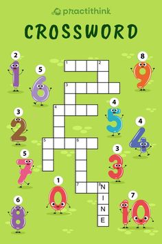 the crossword puzzle game with numbers and birds on it, which are all in different colors