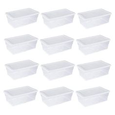 12 pack plastic storage containers with lids for food, office and home use - white