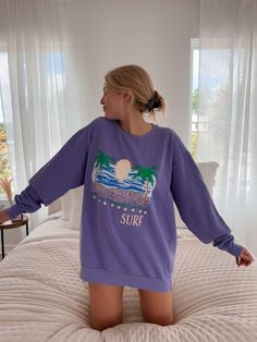 Tahiti Surfer Sweatshirt Surfer Sweatshirt, Luxury Paints, American Flag Hoodie, Summer Sweatshirt, Expressive Fashion, Luxury Printing, Spring Sale, Classic Silhouette, Unisex Style