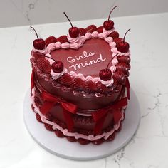 a heart shaped cake with the words smile mind on it