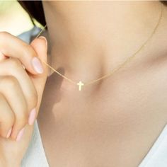 "14K Solid GOLD Cross Necklace - Mothers Day Gift - Mothers Day Gift - Perfect for Christmas Gift - Personalized Handmade Silver Jewelry crafted with love from 14K Solid GOLD in TEXAS.  Cross Necklace, Cross Necklace, Tiny Cross Necklace, Gold Cross Necklace, Small Cross Necklace, Mother's Day Gift Stylish, minimalist, fashionable, personalized. This spectacular necklace can be a perfect gift for you and your loved ones. A beautiful piece perfect for giving to a special someone or as a gift for Gold Personalized Cross Charm Necklaces, Mother's Day Yellow Gold Cross Pendant Necklace, Mother's Day Yellow Gold Cross Jewelry, Gold Necklaces With Cross Pendant For Mother's Day, Gold Cross Pendant Necklaces For Mother's Day, Gold Minimalist Personalized Cross Necklace, Gold Cross Pendant Jewelry Gift, Gold Personalized Minimalist Cross Necklace, Minimalist Personalized Gold Cross Necklace