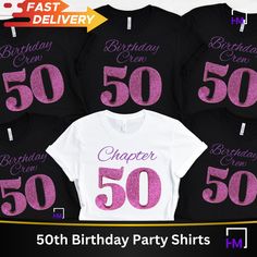 50th Birthday Shirts Women Gold Birthday Queen 50th T-Shirt 50th Group Shirts 50 Birthday Crew Birthday Squad Tees 50th Birthday Party Gift Please make sure you chose your desired style from the drop down menu and review the size chart to ensure you are ordering the best item from you. Most listings have various styles (Short Sleeve Crewneck T-Shirt, Short Sleeve V-Neck, Sweatshirts, Hoodies, Long-sleeve T-Shirt). Please make sure you are ordering your preferred style. The listing profile pictur 50th Birthday Party Gifts, 50 Birthday, 50th Birthday Shirts, Purple Birthday, Birthday Queen, Group Shirts, Gold Birthday, 50th Birthday Party, Birthday Party Gift