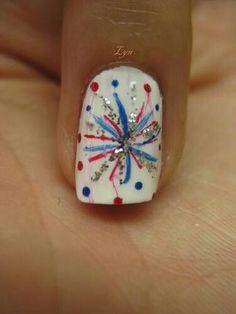 Fourth of July nail design...easy just drag colors around 4 Th Of July Nails, 4th Of July Nail, 4 Th Of July, Fingernail Designs