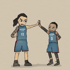 two basketball players giving each other high fives