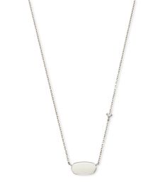 From Kendra Scott&#x2C; this necklace features: Pendant necklace14K goldWhite diamondSpring ring clasp closureApprox. 15" L chain +2" extender; 0.5" L x 0.2" W pendantCarat weight approx. 0.021 Imported. Short Pendant Necklace, Gold Shorts, Dillard's, Kendra Scott, Accessories Jewelry, Fern, White Gold, Pendant Necklace, Chain