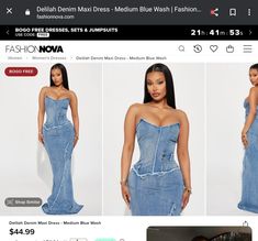 the denim dress is on sale for $ 4, 99 and it looks like she has been