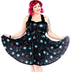 We Love A Good Swing Dress Around Here, And The New Atomica Veronica Dress Is One Of Our New Favorites! This Stretchy, Twirl-Worthy Dress Is Printed With Our Atomica Print And Comes With A Sparkly Adjustable (And Removable) Belt. It Also Has Pockets!!! * Made By Sourpuss * 95% Polyester 5% Spandex * Material Has Stretch Never Worn. Washed And Then Hung In The Closet. Smoke Free, Pet Friendly Home Colors May Appear Differently In Person Than On Monitor. Spring Pinup Black Dress, Spring Black Pinup Dress, Black Fitted Pinup Dress, Veronica Dress, Kitten Dress, Sourpuss Clothing, Home Colors, Picnic Dress, Juicy Couture Charms