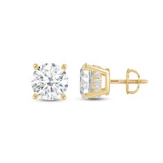 This pair of studs is simplicity redefined. Each earring features a stunning diamond secured by four sleek and elegant claw prongs. View the earrings from the side or at an angle to view the hidden halo that adds extra sparkle to these earrings. Turn to this pair when you want to add an element of glitter to your everyday ensembles. Classic White Gold Plug Earrings, Round Solitaire, Claw Prong, Gorgeous Engagement Ring, Solitaire Studs, Halo Setting, Bridal Bands, Hidden Halo, Stud Earrings For Women