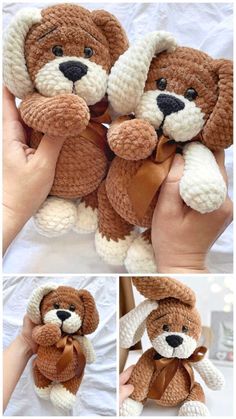 there is a stuffed dog that looks like it has been made out of crochet