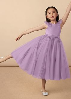 Let the flower girl be all dolled up in our tulle and satin dress Dolly. She has delicate ruffled tulle at the neckline that drapes over her shoulders and ends at a removable bow in the back. With this full skirt she can twirl to her heart's content. We’ve added most of our available colors to match any wedding party. Please note that the satin and tulle will differ slightly in shades of color due to difference in fabric, this is in no way a defect. Purple Flower Girl Dress, Wisteria Flower, Tulle Flower Girl, Flower Girl Dresses Tulle, Ankle Length Dress, Dress Flower, Flower Girl Dress, Girl Mom, Satin Dress