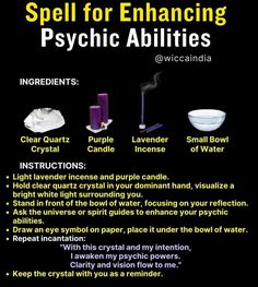 Energy Cleansing Spell, Psychic Ability Spell, Illusion Spell, Scottish Witchcraft, Witchy Corner, Candle Meanings, Divination Spells, Manifest Miracles, Intuition Developing