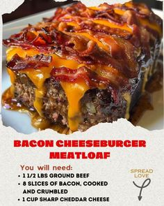 the bacon cheeseburger meatloaf is ready to be eaten