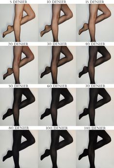 Hosiery Denier Guide: What Do Different Denier Tights Look Like? | Esty Lingerie Opaque Stockings Outfits, Outfits With Opaque Tights, Hosiery Outfits, Stockings With Skirt, Opaque Tights Outfit, Black Stockings Outfit, Stocking Outfit, Colorful Tights, Black Tights Outfit