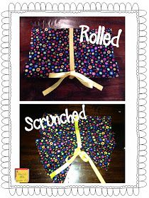 two pictures showing different ways to make a polka dot covered bag with ribbon and ribbons