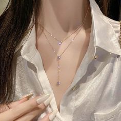 S a v e = f o l l o w ✨ Drop Pendant Necklace, Girly Accessories, Pretty Jewelry, Classy Jewelry, Fancy Jewellery, Fancy Jewelry, A Necklace, Girly Jewelry, Lariat Necklace