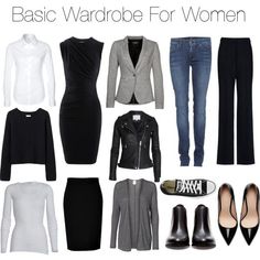 Types Of Clothes, Wardrobe For Women, Mode Tips, Women In Black, Basic Wardrobe, Fashion Capsule Wardrobe, Minimalist Capsule Wardrobe, Clothes And Shoes, Capsule Outfits