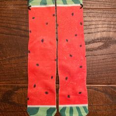 New Odd Sox Mens Fits: 6-13 Crew Socks Watermelon Socks Red Background With Watermelon Seeds, Green Tops & Toes, Black Heels 1 Pair Machine Washable Tumble Dry Low 92% Polyester 5% Cotton, 3% Spandex Novelty Item Stored In A Smoke Free, Clean Home Watermelon Socks, Flame Socks, Mens Fits, Merino Wool Socks, Green Socks, Watermelon Seeds, Men Socks, Blue Socks, Bamboo Socks