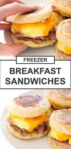 breakfast sandwiches on english muffins with ham and cheese are the perfect way to start your morning