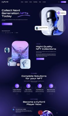 NFT Portfolio React HTML Website Template High Tech Website Design, Nft Website Ui Design, Lending Design, Tech Website Design, Web Site Template, Dark Website, Nft Website