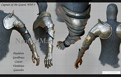 an image of some armors that are in the shape of human hands and legs