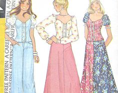 70s Sewing, Long Skirt Pattern, 70s Sewing Patterns, Sewing Patterns Skirt, Couture Mode