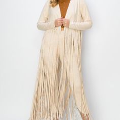 Brand New Vocal Western Fringe Duster Jacket Made In The Usa All Sizes Available (Reg Sizes Sold Out ... More On The Way) (Let Me Know And I'll Add You To The List) Hottest Trend This Coming Season In Stock And Ready To Ship In Natural (Black Or Camel) In My Other Listings Sizes Sm-3x Limited Stock These Are Not The Cheaply Made China Versions These Are The Real Deal...Top Notch Quality 92% Polyester 8%Spandex Perfect Gift Idea Also Have Listed In A Cropped Jacket Version And Shorter Vest & Long Cowgirl Duster, Suede Fringe Skirt, Rodeo Cowgirl, Suede Fringe Jacket, Western Rodeo, Western Jacket, Duster Jacket, Long Vests, Fringe Jacket