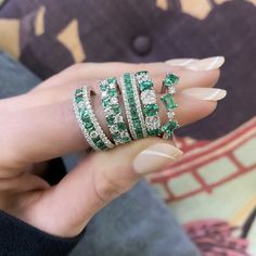 Checkered Emerald and Diamond Row Ring – San Antonio Jewelry Emerald And Diamond Jewelry, Emerald And Diamond Eternity Band, Diamond And Emerald Rings, Emerald Stacking Ring, Emerald And Diamond Band, Emerald Diamond Band, Emerald Band Ring, Sapphire Eternity Band, Emerald Band