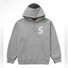 Supreme S Logo Split Sweatshirt Hoodie Season: Fall Winter 2021 Color: Heather Grey Size: Large Sold Out And Discontinued Everywhere Rare To Find Stockx Currently $268-$399 Condition: Brand New With Tags In Bag, No Flaws Please See Photos For Condition All Reasonable Offers Will Be Considered Sales Tax May Apply Depending On Your Location Usa Seller, Fast Shipping All Orders Shipped Same Or 1 Business Day After Payment Feedback: Please Leave A Feedback To Let Me Know How I’m Doing. Appreciate Yo Gray Hooded Sweatshirt With Logo Print, Gray Logo Sweatshirt For Streetwear, Gray Cotton Logo Sweatshirt, Sporty Gray Hoodie With Logo Print, Gray Logo Sweatshirt For Fall, Gray Long Sleeve Logo Sweatshirt, Urban Winter Hoodie With Logo Detail, Winter Heather Grey Sweatshirt With Logo Print, Gray Sporty Sweatshirt With Logo Detail