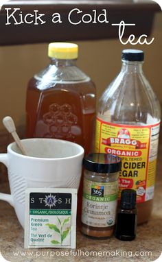 Purposeful Homemaking: "Kick a Cold" Tea Cooking With Turmeric, Cold Tea, Natural Cold Remedies, Diy Remedies, Natural Cough Remedies, Cough Remedies, Tea Recipe