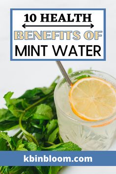 a glass filled with mint water and lemon slices