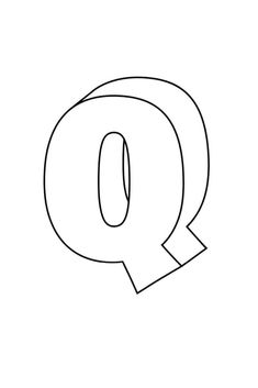 the letter q is drawn in black and white with a tape around it's edge