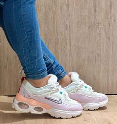 Pink Platform Sneakers For Sports With Laces, Pink Chunky Lace-up Sneakers With Boost Midsole, Pink Lace-up Chunky Sneakers With Boost Midsole, Pink Lace-up Platform Sneakers For Streetwear, Pink Lace-up Platform Sneakers With Rubber Sole, Womens Sneakers, Sneakers