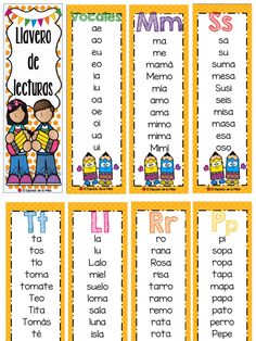 spanish bookmarks with the words lavero de lecturas