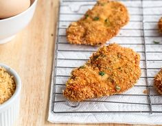 some fried food is on a cooling rack