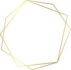 a golden hexagonal frame on a white background