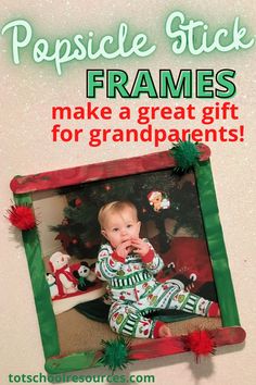 a baby is sitting in front of a christmas tree with the words toddler made christmas gift