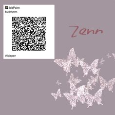 a group of butterflies with the word zoom on it's side and an image of a barcode