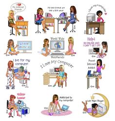 the different types of women working on computers